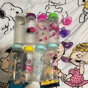 Bundle of baby bottles/ pacifiers